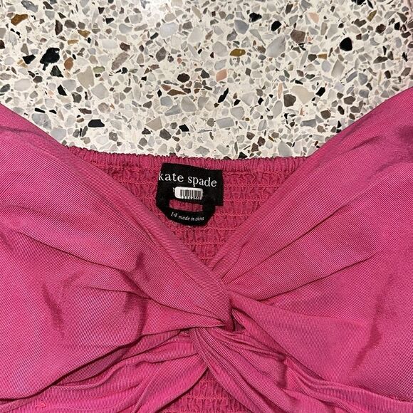 Kate Spade pink twist bodice midi dress puff sleeve cut out 14 - Picture 4 of 7